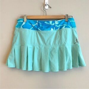LULULEMON Speed Skirt Skort in Aruba Frisbee Sunset Floral Blue Aquamarine Sz 6